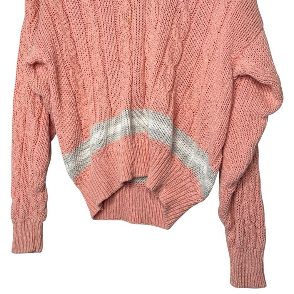|VTG| DIANE VON FURSTENBERG 80’s Cozy Pink Cable Knit Sweater - Picture 3 of 6